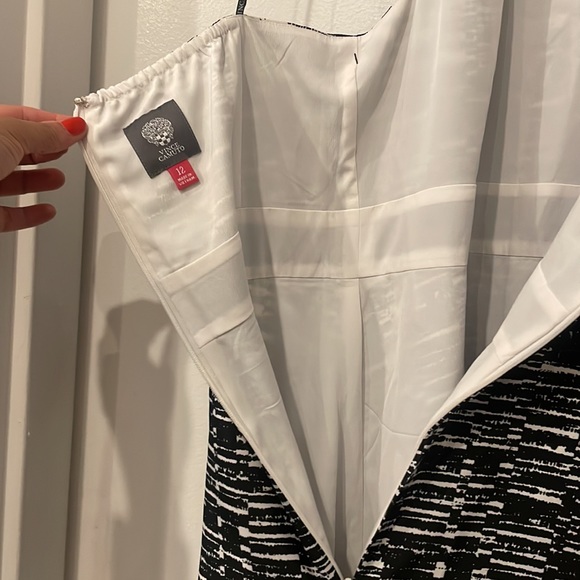 Vince Camuto Black & White Halter Neck Empire Waist Formal Dress SZ12-never worn - Picture 4 of 7